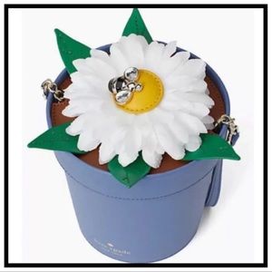 NWT Kate Spade Down the Rabbit Hole Daisy Flower Pot Leather Bag Purse Crossbody